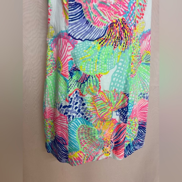 Lilly Pulitzer Mila shift dress, neon pink, green - Picture 5 of 11